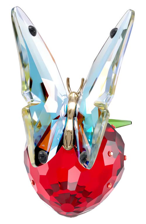 Shop Swarovski Idyllia Crystal Butterfly & Strawberry In Red