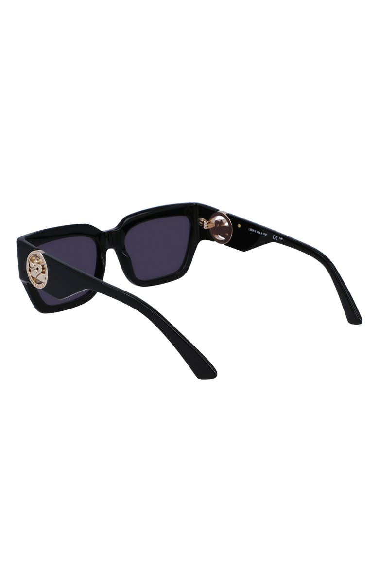 Longchamp 55mm Rectangular Sunglasses, Alternate, color, Black