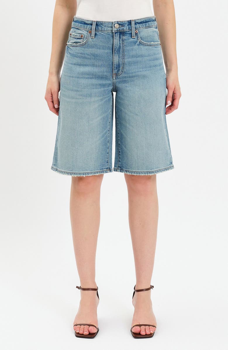 DAZE Cruiser Distressed Denim Bermuda Shorts, Main, color, Fools Gold