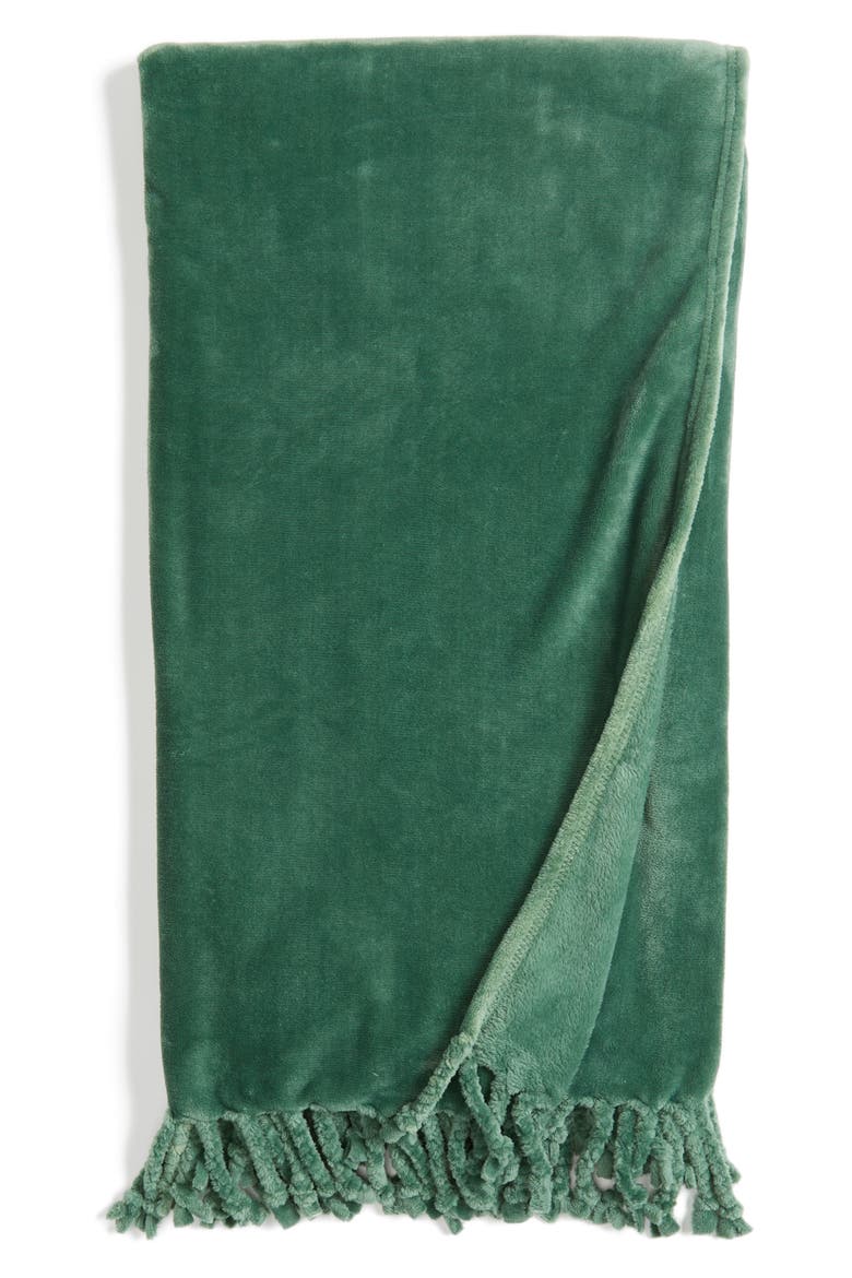 Bliss Plush Throw Blanket, Main, color, OLIVE LEAF