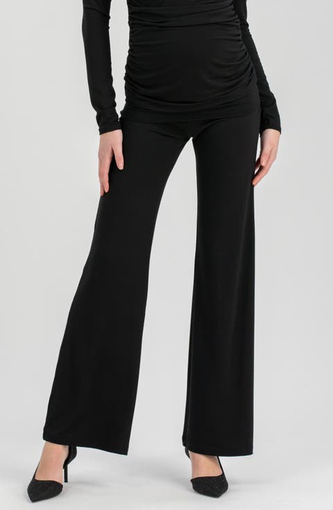 Travis Ruched Waistband Flare Maternity Pants