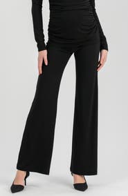 PIETRO BRUNELLI MATERNITY Travis Ruched Waistband Flare Maternity Pants