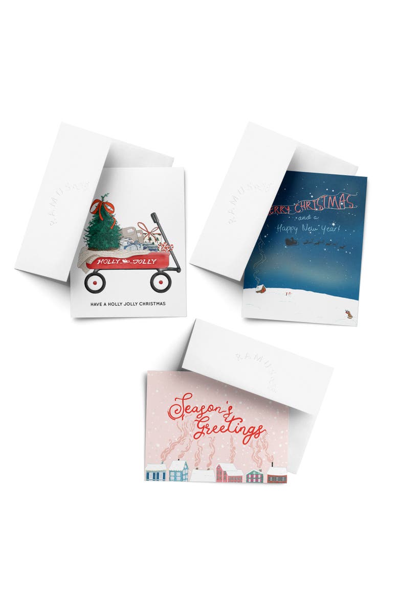 Santa Slay, Seasons Greetings, New Year Winter/Holiday/Christmas Greeting Card Pack Sets, Main, color, Multi-Pack