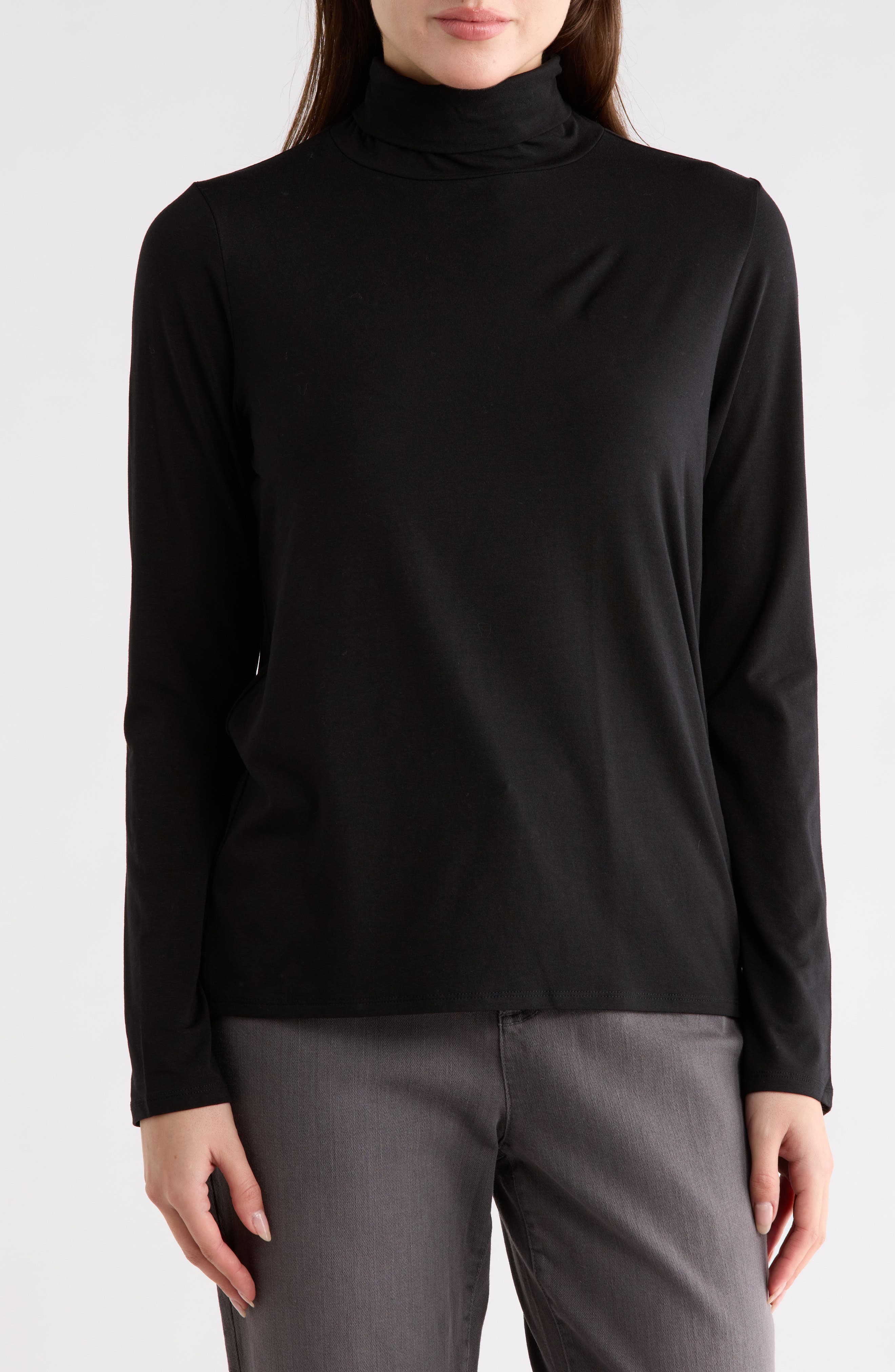 Eileen Fisher Slim Fit Turtleneck Top