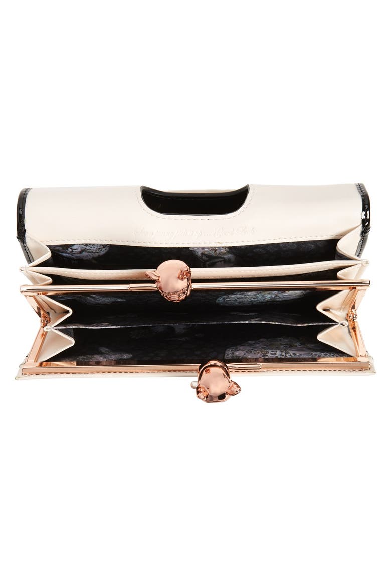 Bulldog Karrine Patent Leather Wallet, Alternate, color, BLACK