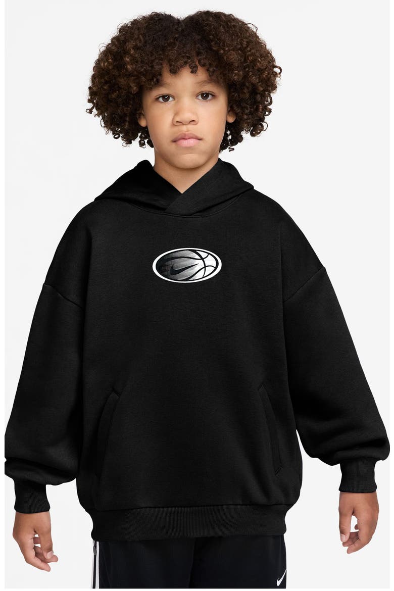 Kids' Nike Dri-FIT Graphic Hoodie, Main, color, BLACK/ WHITE