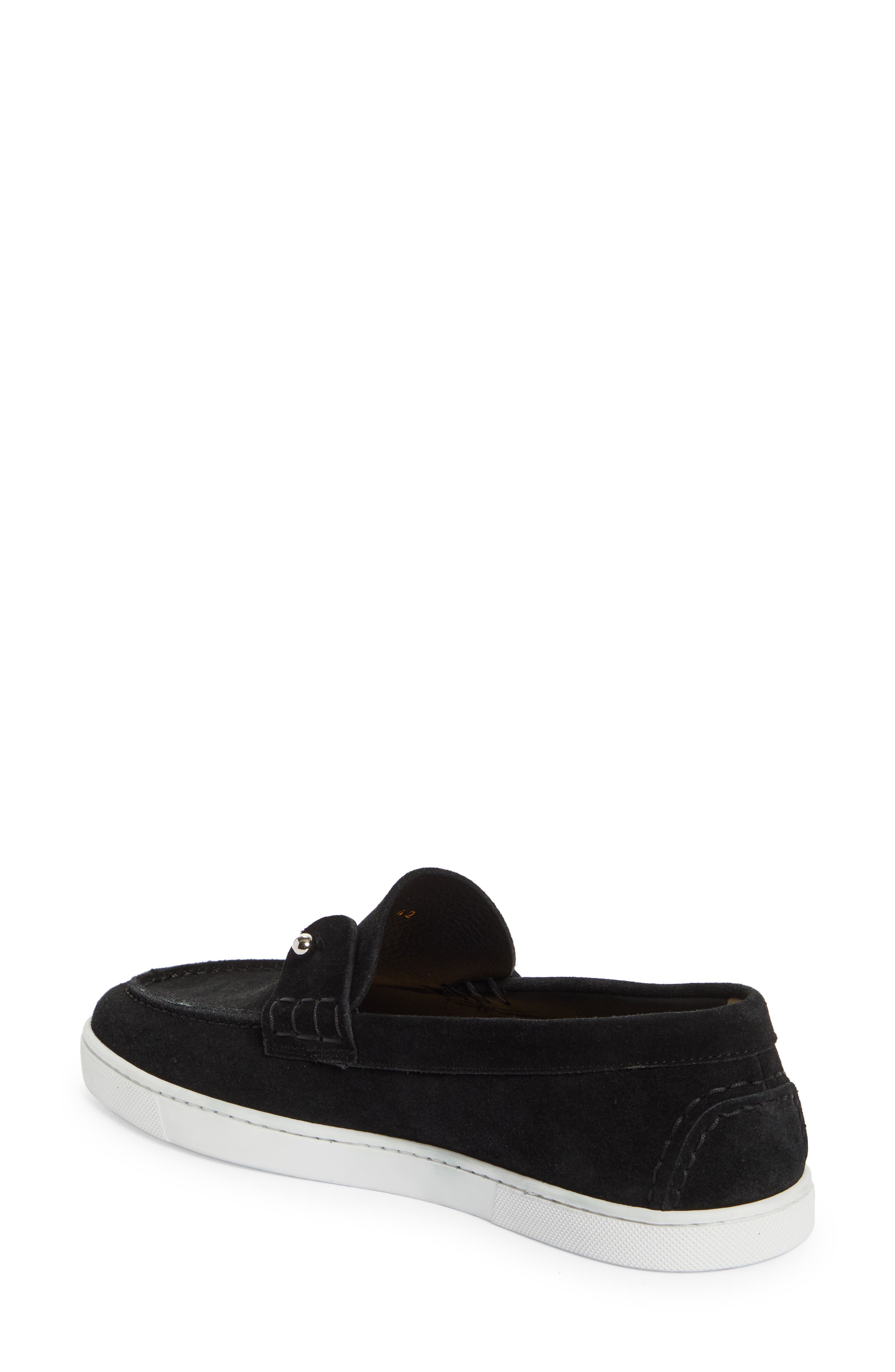 Christian Louboutin Chambeliboat Loafer, Alternate, color, Black Suede