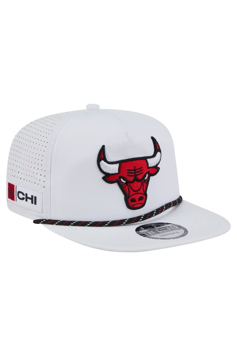 Men's New Era White Chicago Bulls Performance Rope Golfer Adjustable Hat, Main, color, White