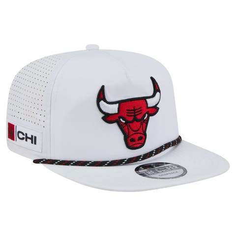 Men's New Era White Chicago Bulls Performance Rope Golfer Adjustable Hat