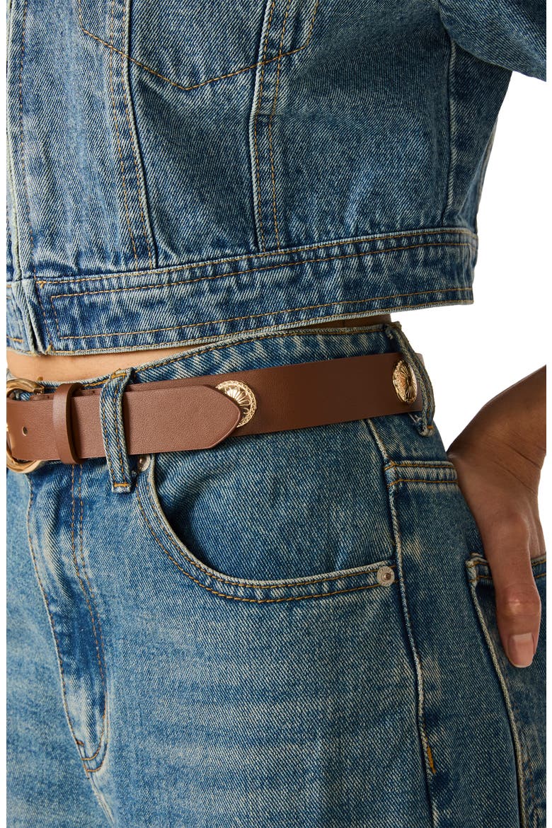 Set of 2 Faux Leather & Faux Snakeskin Belts, Alternate, color, DK BROWN/ TAUPE