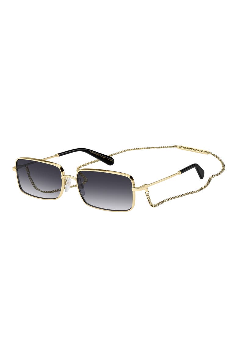 58mm Gradient Rectangular Sunglasses, Alternate, color, GOLD BLACK