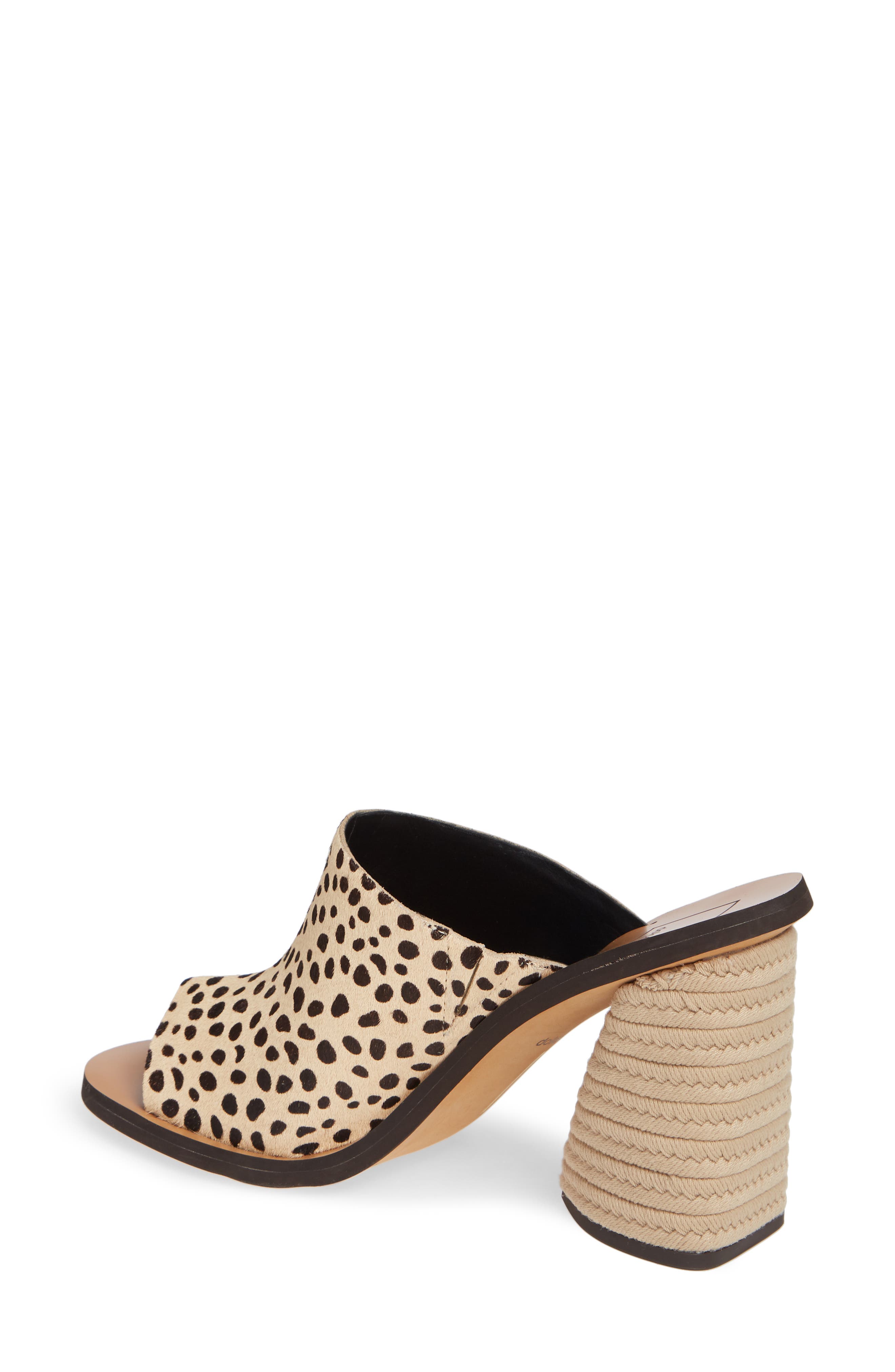 Alba Braided Heel Mule Sandal, Alternate, color, LEOPARD CALF HAIR