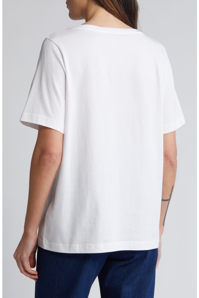 The V-Neck Organic Cotton T-Shirt, Alternate, color, WHITE LIGHT NOOS