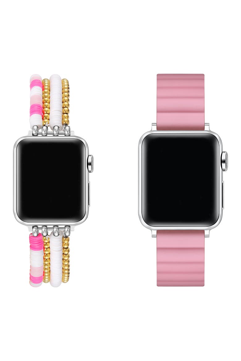 Bestie Beaded & Magnetic Silicone Watchband Set, Alternate, color, PINK
