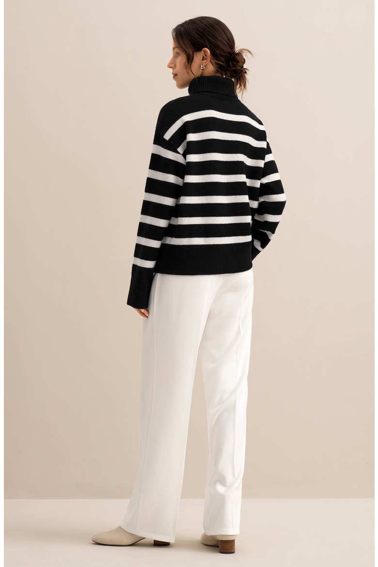 Women's Tarra Stripe Sweater, Alternate, color, Black