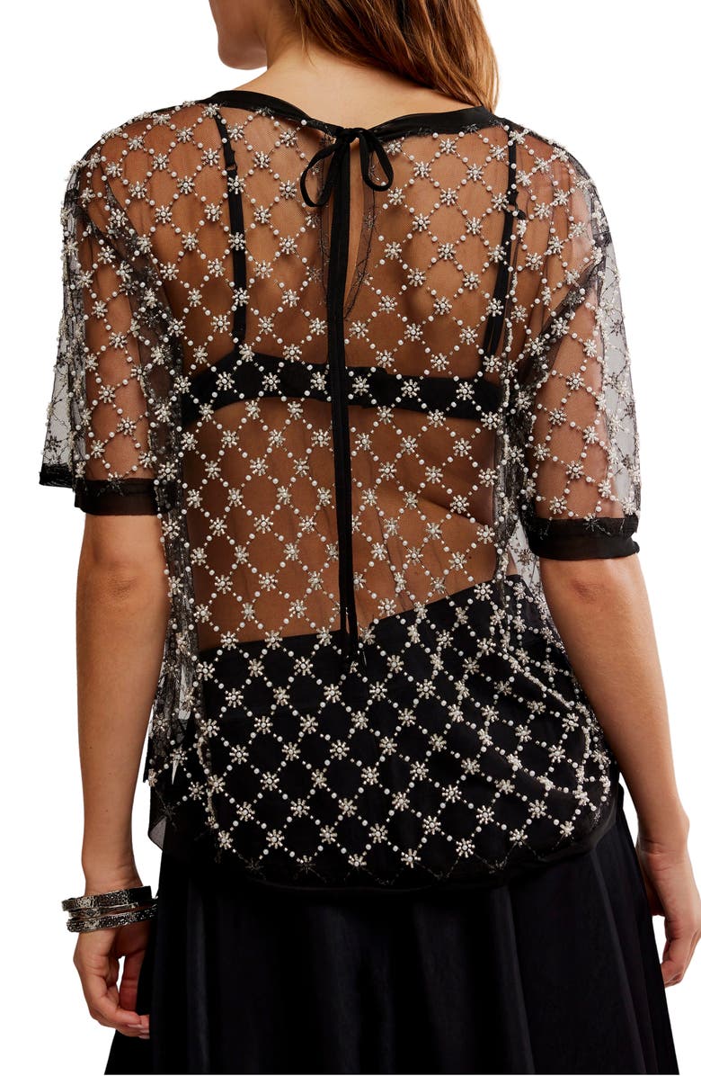 Free People Loir Embellished Knit Top, Alternate, color, Black