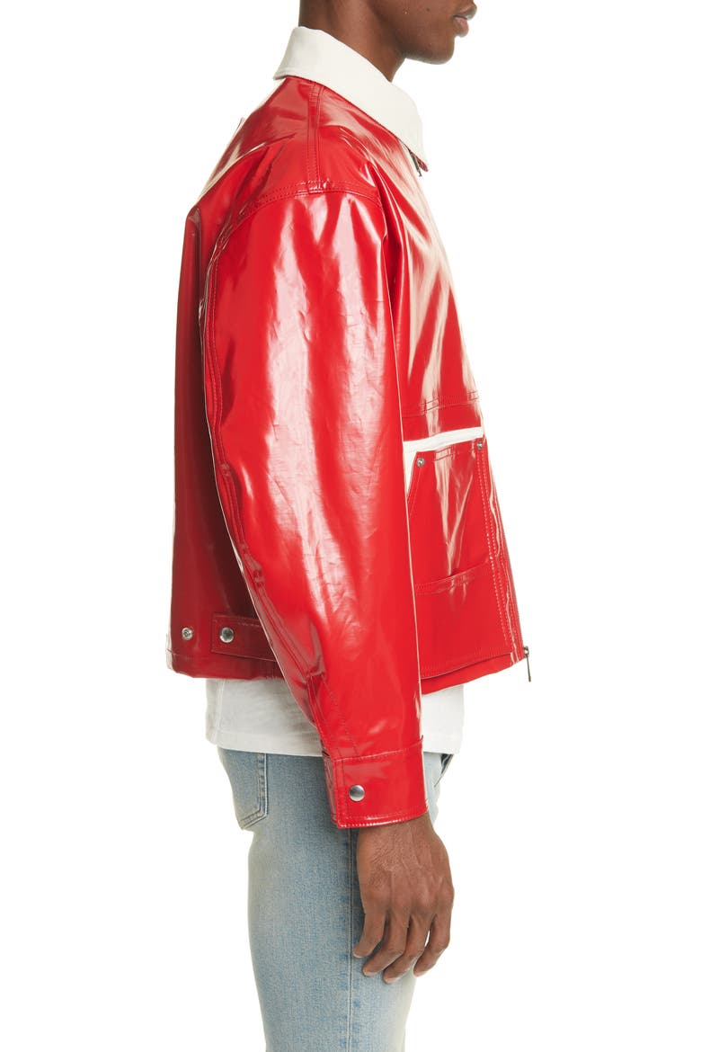 Coated Jacket, Alternate, color, RED/ WHITE
