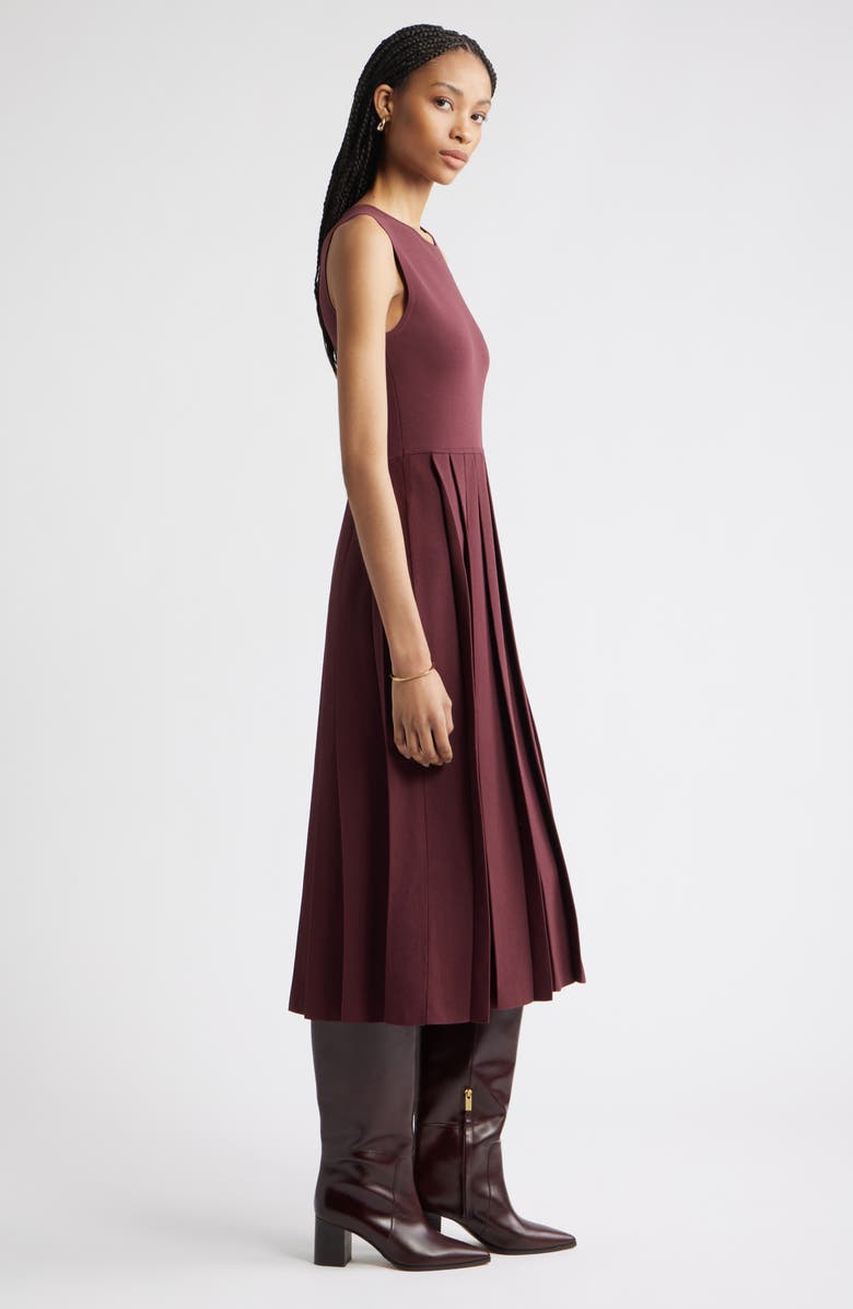 Nordstrom Sleeveless Pleated Sweater Dress, Alternate, color, Burgundy Royale
