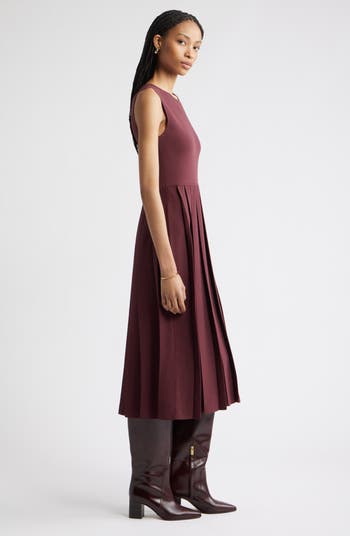 Sleeveless Pleated Sweater Dress