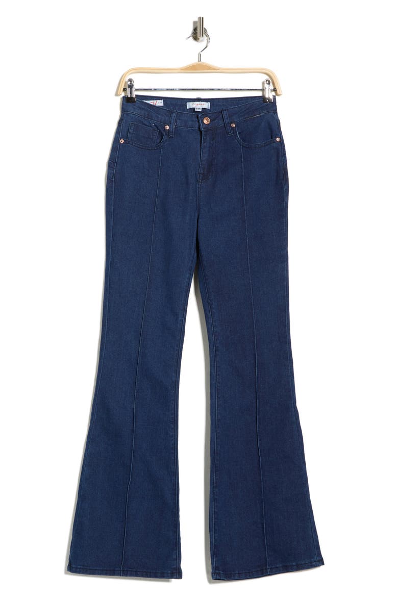 Pintuck Bootcut Jeans, Alternate, color, DARK WASH