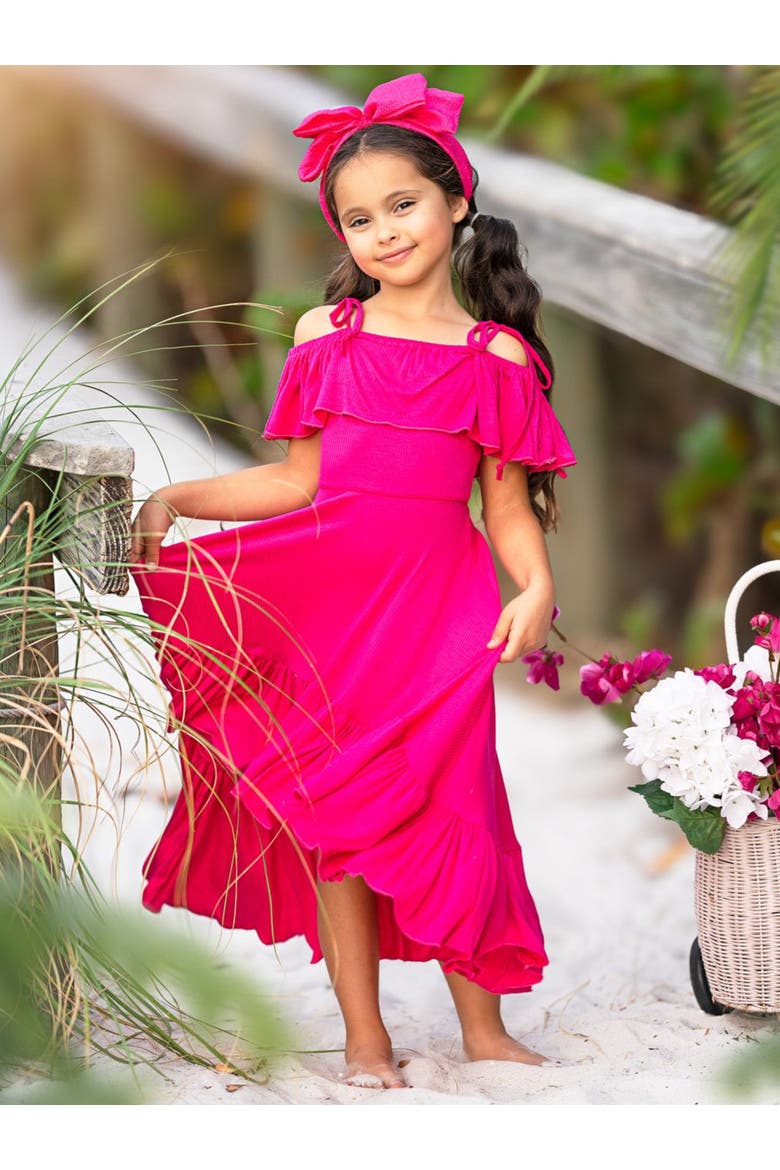 Girls Berry Bliss Hi-Lo Ruffle Dress, Alternate, color, Pink