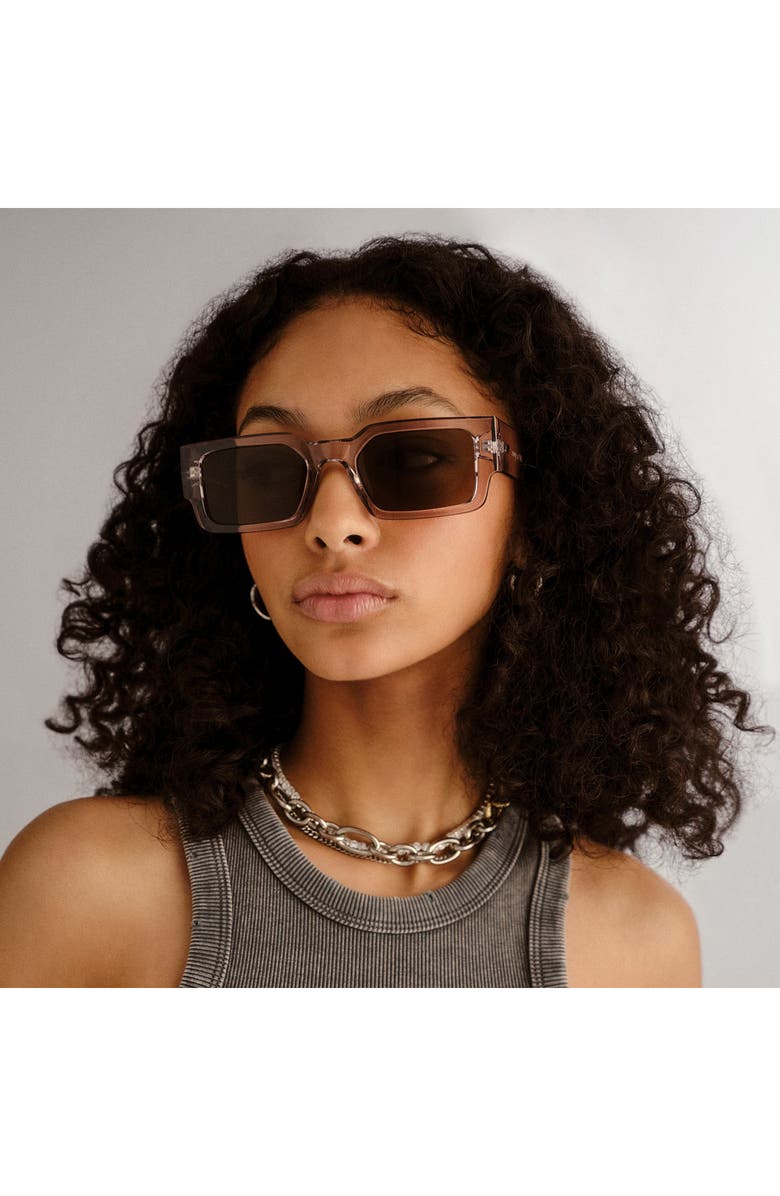 Le Specs Contemplation 54mm Rectangular Sunglasses, Alternate, color, Graphite/ Khaki Mono