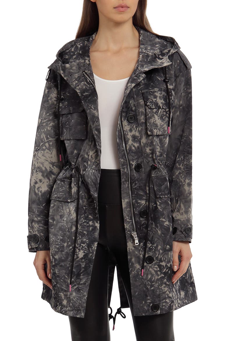Water Resistant Utility Rain Jacket, Main, color, CHARCOAL ABSTRACT
