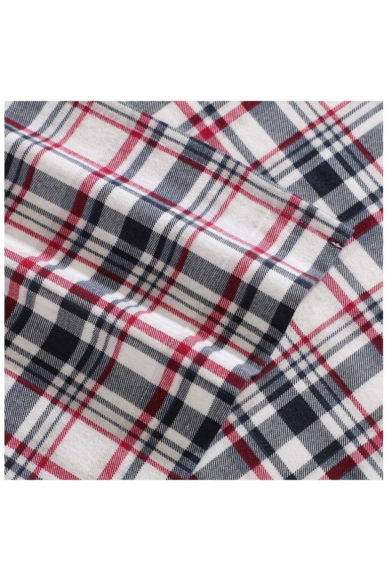 Glenbrook Plaid Cotton Flannel Sheet Set, Alternate, color, NAVY BLUE/ GARNET RED