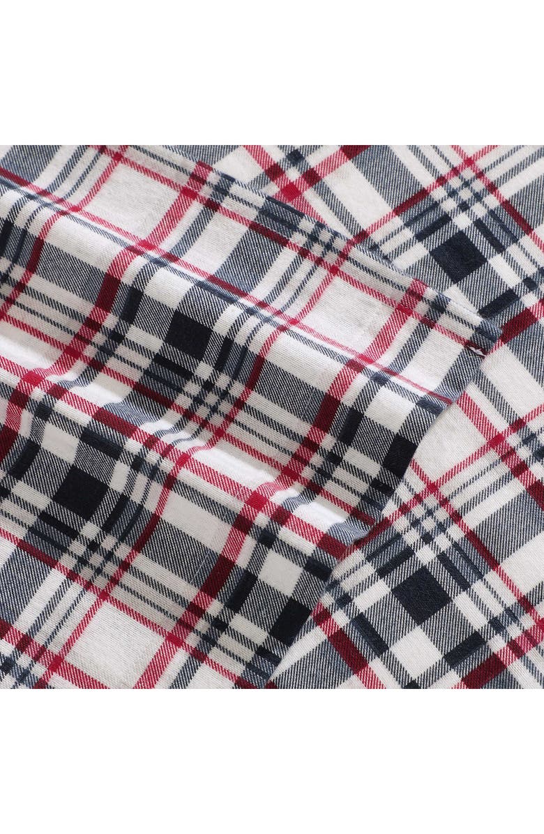 Tommy Hilfiger Glenbrook Plaid Cotton Flannel Sheet Set, Alternate, color, Navy Blue/ Garnet Red