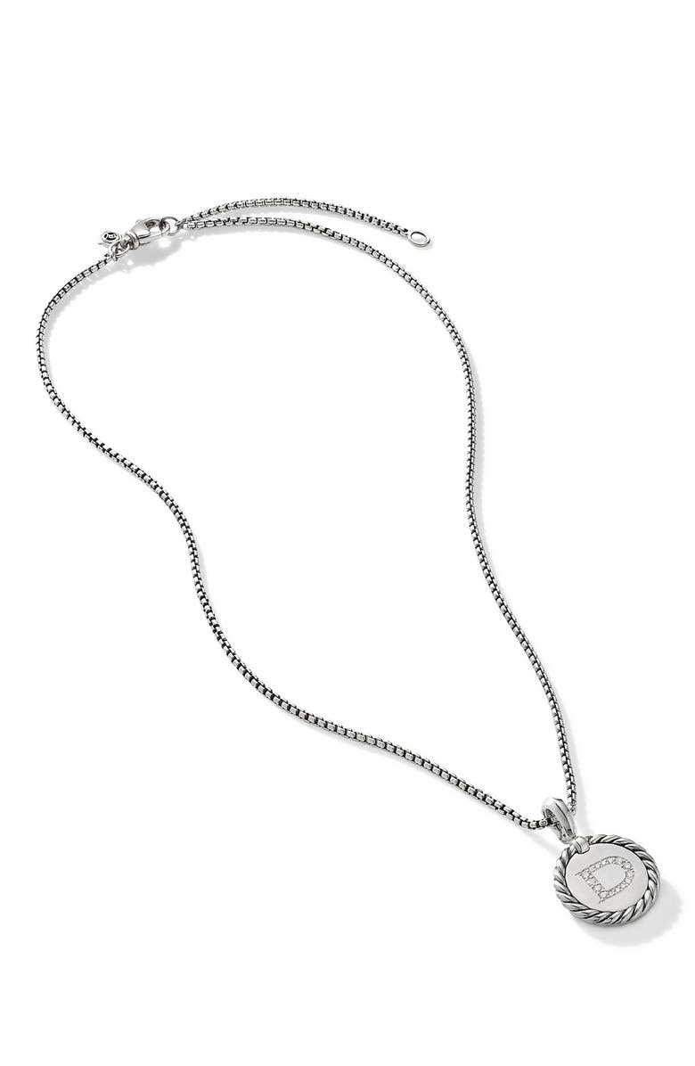 David Yurman Diamond Initial Pendant, Alternate, color, Silver-D