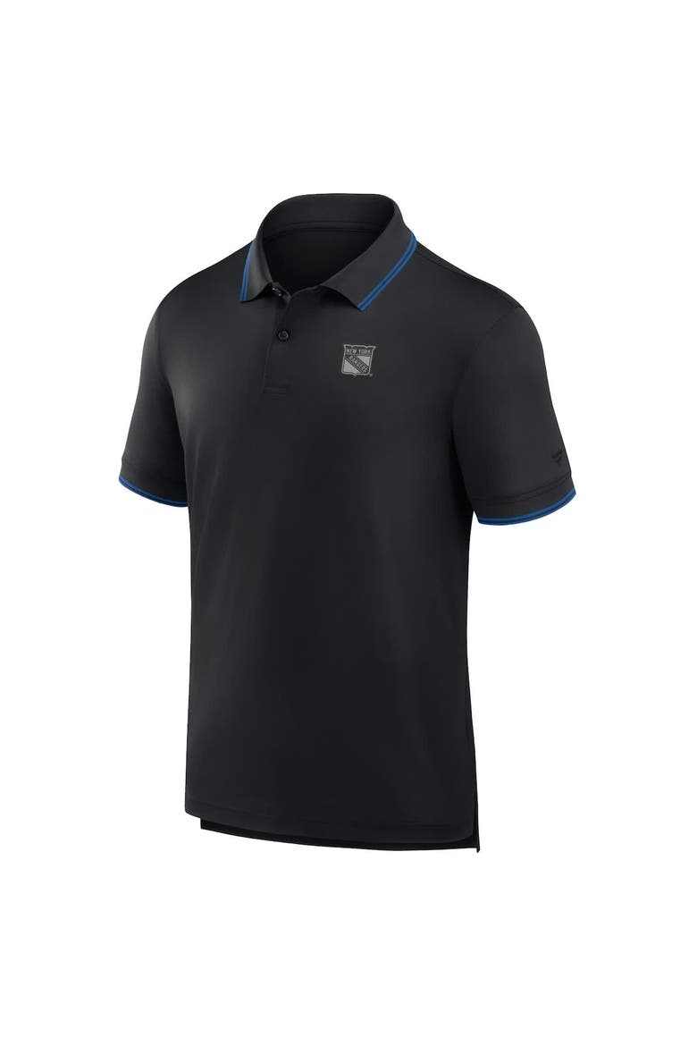 Men's Fanatics Black New York Rangers Front Office Move Mono Polo, Alternate, color, Black