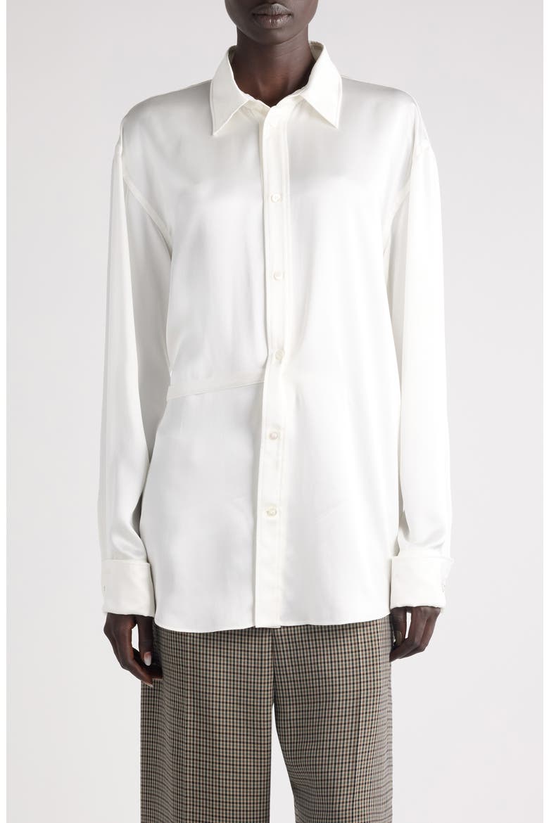 Silk Blend Wrap Shirt, Main, color, 9002 IVORY