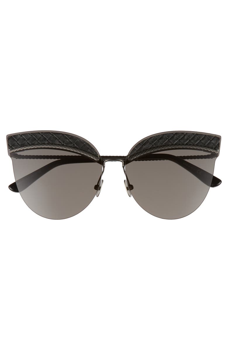 Bottega Veneta 64mm Semi-Rimless Cat Eye Sunglasses, Alternate, color, 