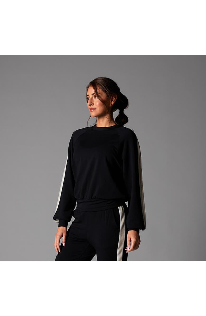 Tavi Ease Crew Stripe Sweatshirt, Alternate, color, Ebony Coconut