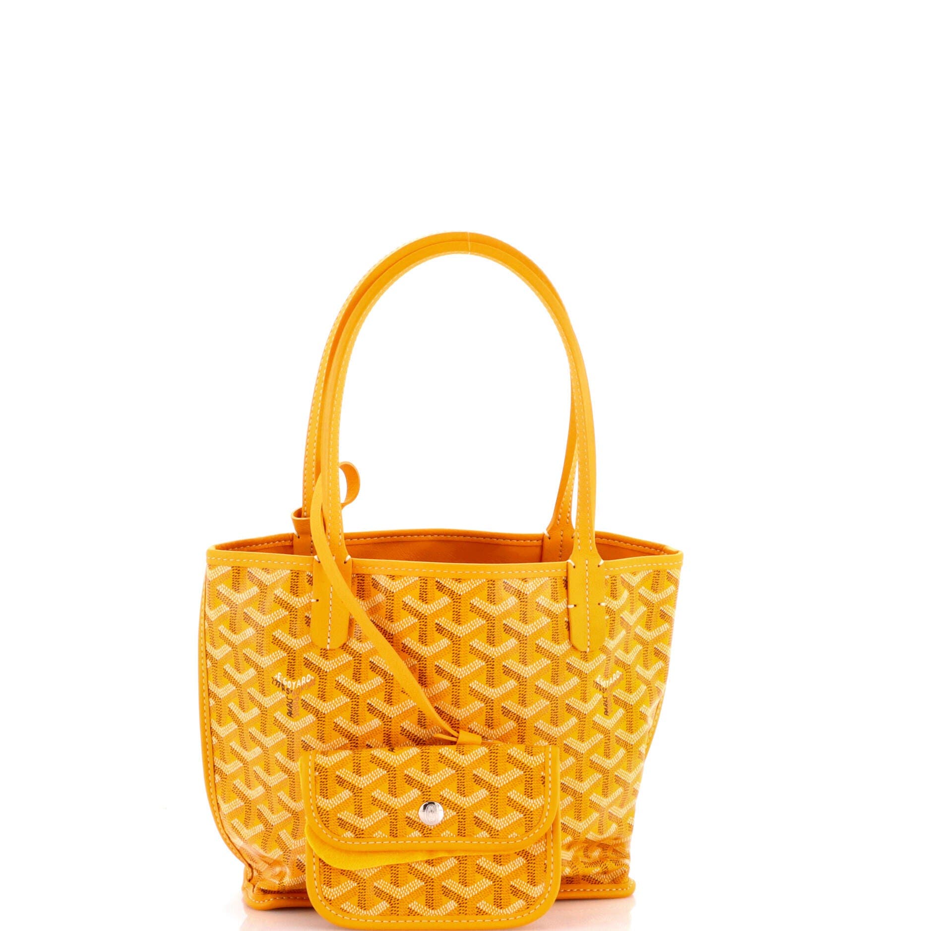 Pre-Owned Goyard Anjou Reversible Tote Coated Canvas Mini, Alternate, color, Yellow