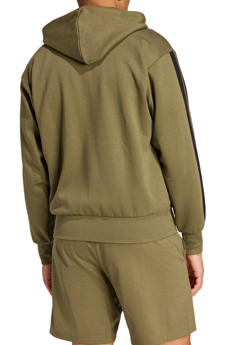 adidas Essentials Feelcozy Fleece Hoodie, Alternate, color, Olive Strata/ Black