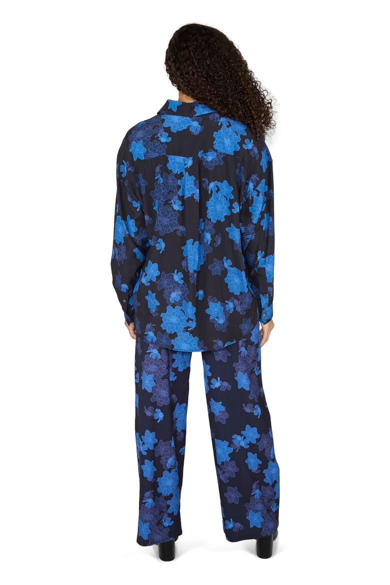Sophie Silk Oversized Blouse, Alternate, color, Softbloom Navy
