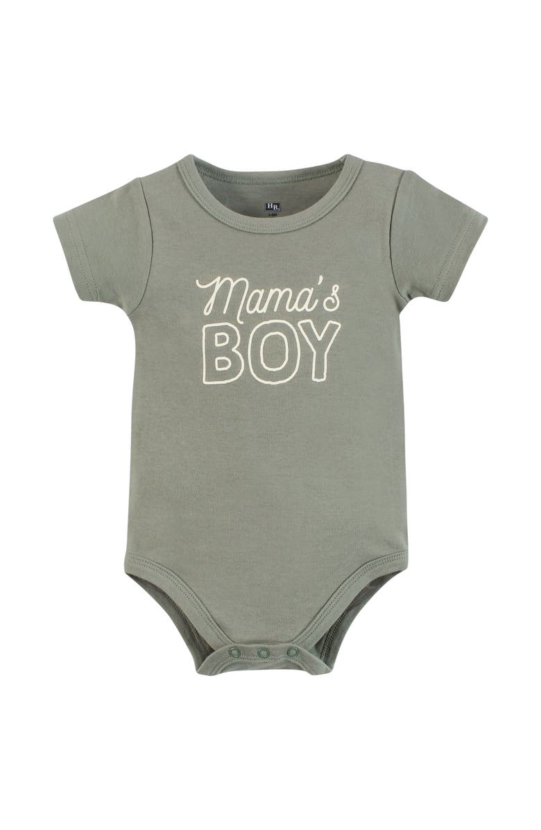 Hudson Baby Bodysuit, Short and Sock, Alternate, color, Mamas Boy Sage Dino