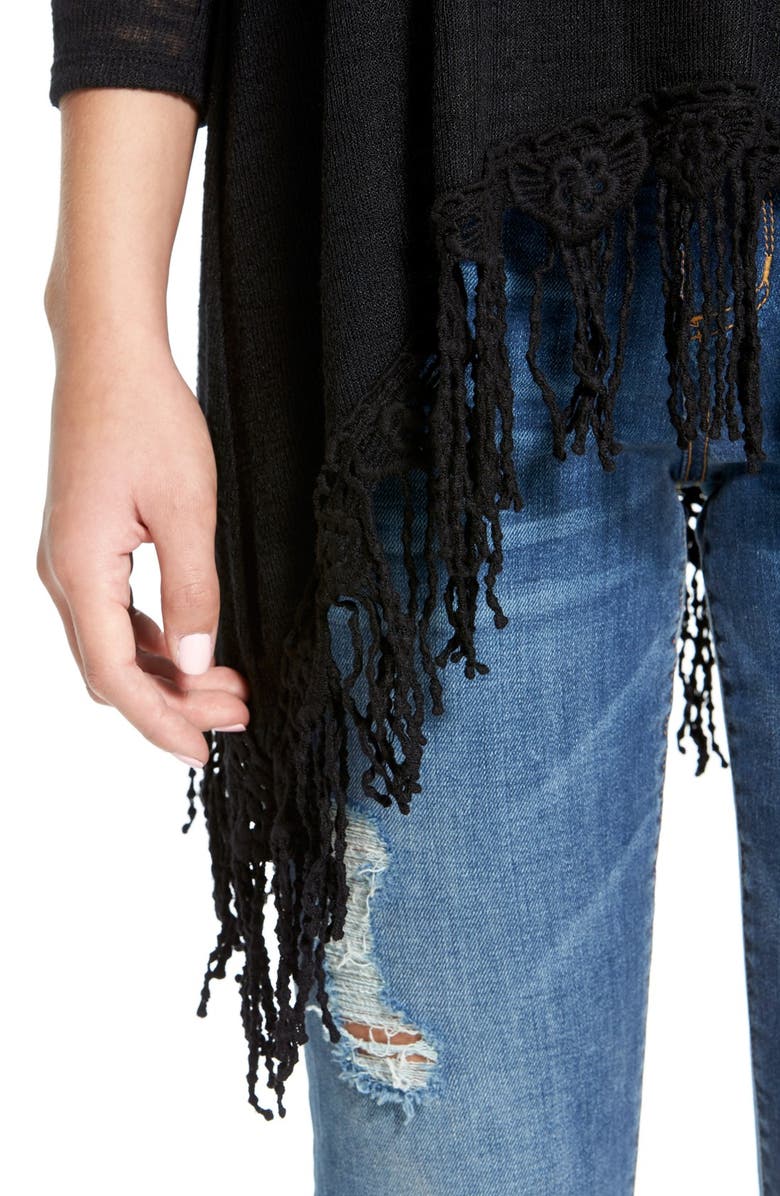 Sun & Shadow Fringe Trim Tunic, Alternate, color, 