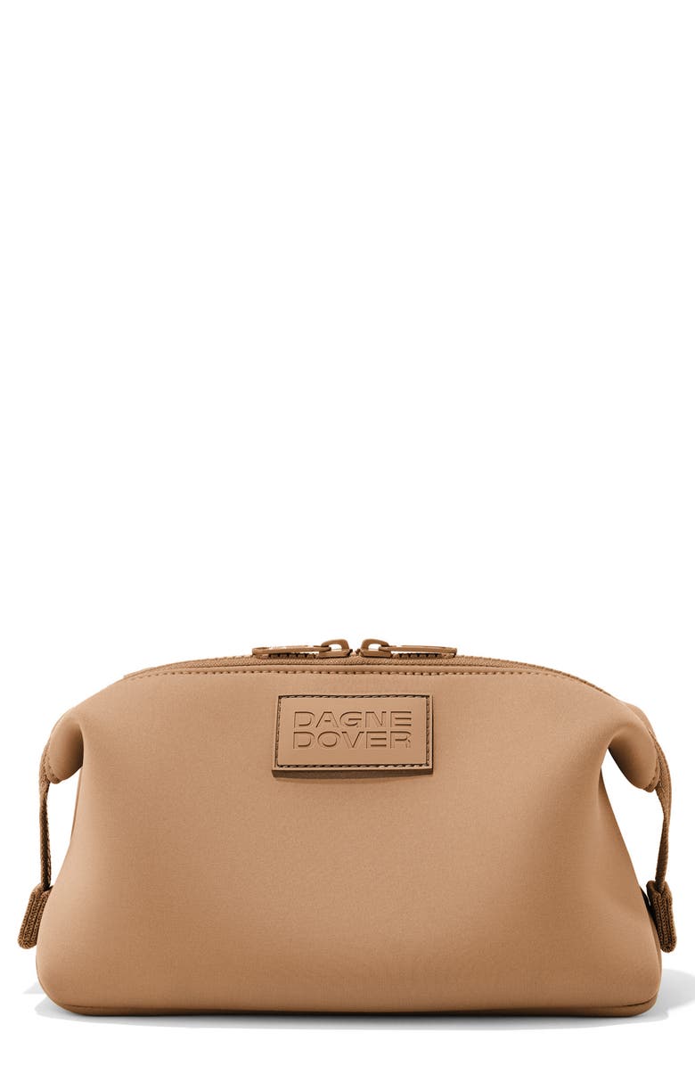 Dagne Dover Hunter Large Neoprene Toiletry Bag, Main, color, Camel