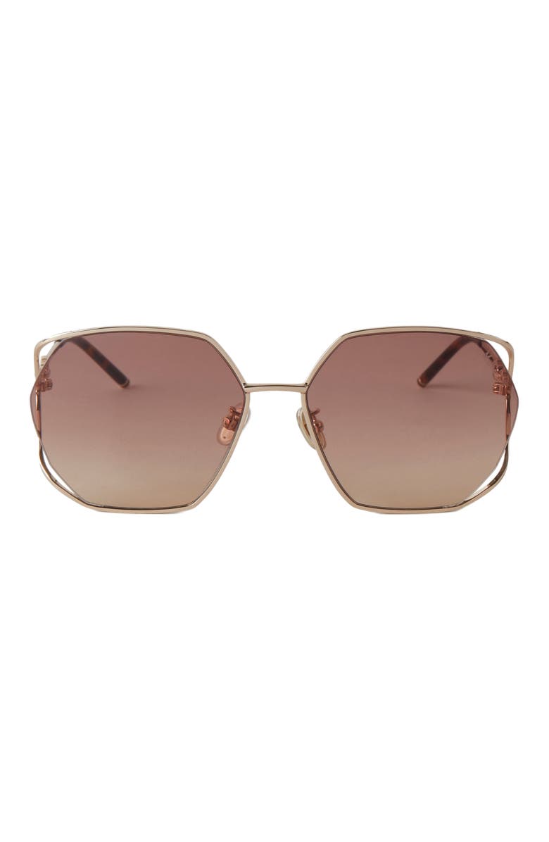 Mulberry Willow Metal Sunglasses, Main, color, Gold-Teak