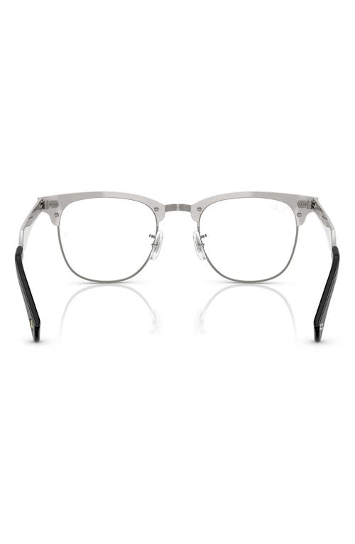 Ray Ban Ray-ban X Scuderia Ferrari 51mm Square Optical Glasses In Silver