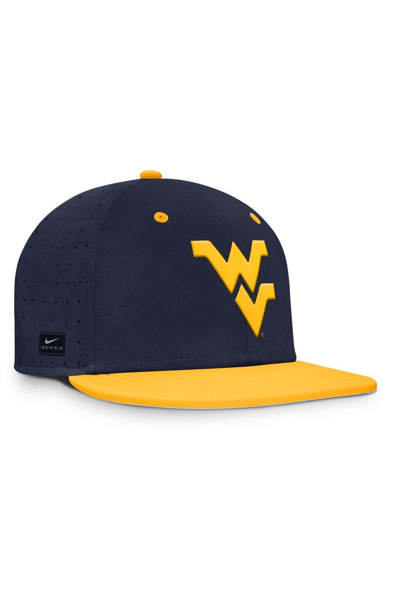 Nike Men's Nike Navy West Virginia Mountaineers On-Field Dugout True Performance Fitted Hat, Alternate, color, Navy