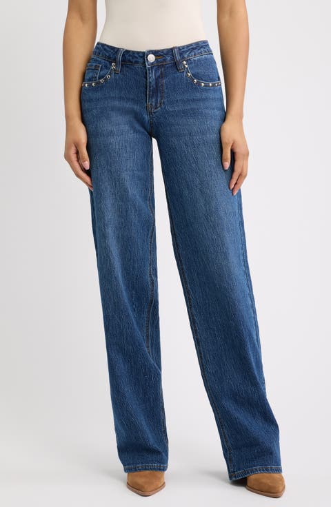 Britney Studded Wide Leg Jeans