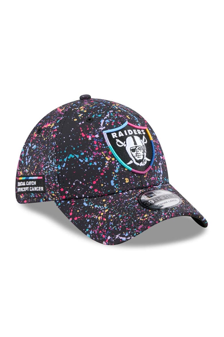 Men's New Era  Black Las Vegas Raiders 2025 NFL Crucial Catch 39THIRTY Flex Hat, Main, color, Black
