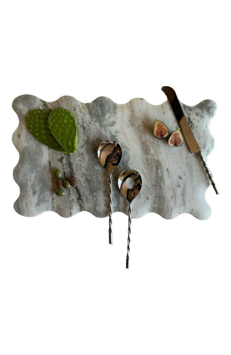 Meso Goods Ankara Twisted Salad Servers, Alternate, color, Silver