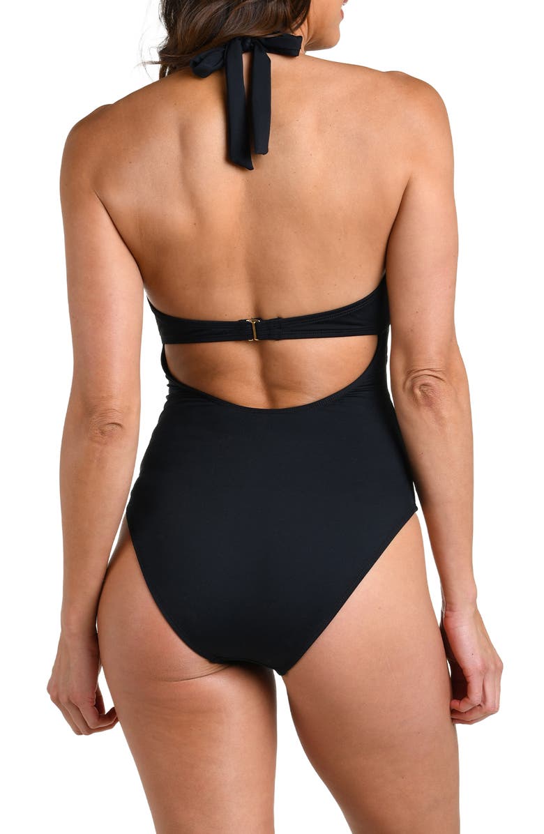 La Blanca Island Goddess Plunge One-Piece Swimsuit, Alternate, color, 