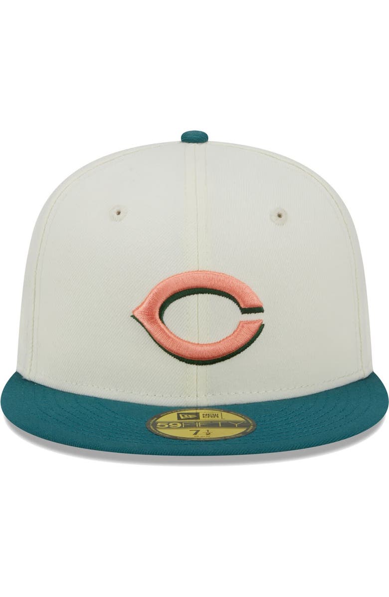 New Era Men's New Era Cream Cincinnati Reds Chrome Evergreen 59FIFTY Fitted Hat, Alternate, color, 