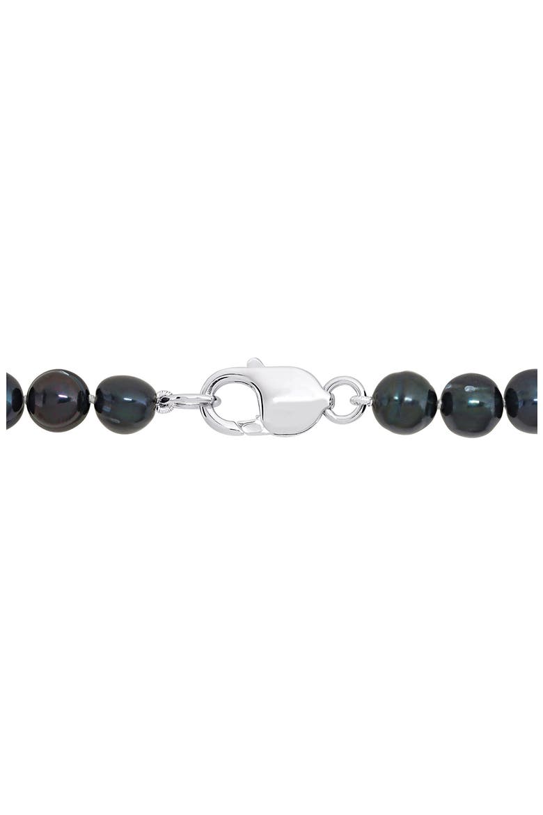 Men's Black Cultured Freshwater Pearl Necklace & Bracelet Set, Alternate, color, BLACK
