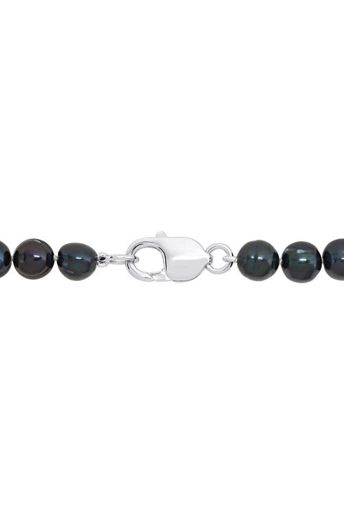 Delmar Black Cultured Freshwater Pearl Necklace & Bracelet Set In Black
